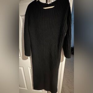 Topshop Women's Black Ribbed Dress